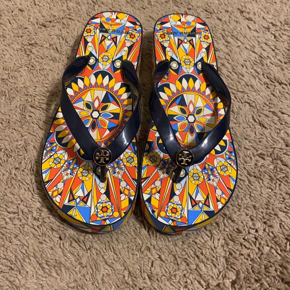 Tory Burch Psychedelic flip flop wedge